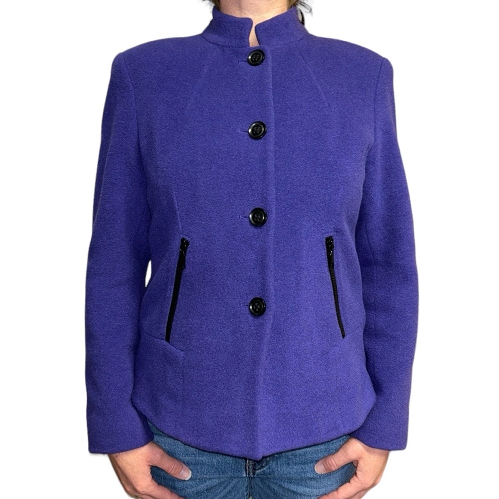 Lafayette 148 Wool Blend Blazer Coat Purple Business Holiday Warm Luxury 4